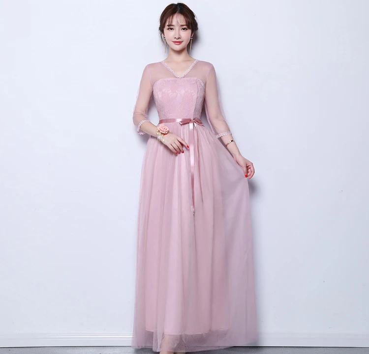 Розовое Бордовое платье подружки невесты из тюля Vestido Largo Sirena, платья подружки невесты для свадеб, сексуальное платье с v-образным вырезом для выпускного вечера, клуба
