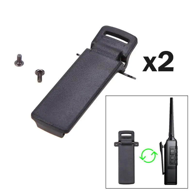 2Pcs Walkie Talkie Spare Part Back Belt Clip for Baofeng 2-way Radio UV5R Replace The Back Clip Radio Accessories