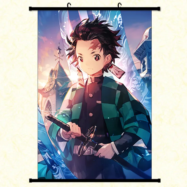 Figurines D Action Demon Slayer Tanjirou Nezuko Zenitsu Inosuke Affiche Murale A Defilement Kimetsu No Yaiba Decoration Murale Pour La Maison Aliexpress