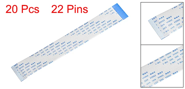22 Pins 20Pcs Uxcell Гибкий плоский кабель 150 мм 1 мм шаг FPC FFC гибкий ленточный кабель для ЖК-телевизора автомобиля аудио dvd-плеер(тип B) пластик - Цвет: 22 Pins 20Pcs