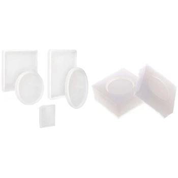 

1 Set Diy Round Silicone Storage Box Mold Craft & 5Pcs Silicone Molds Jewelry Casting Molds Coaster Molds