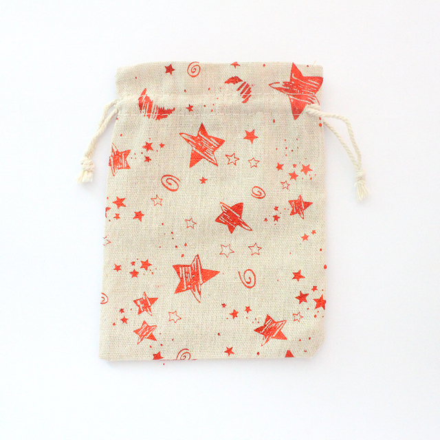 Bird New Year Bag Jewelry Sachet Packing Organizer Christmas Pouches 10Pcs/Lot Santa Gift Drawstring Bag Can Print Logo