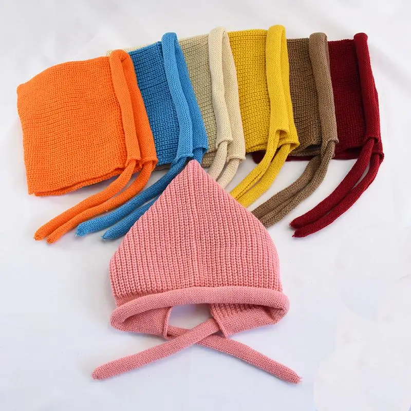 Новая осенне зимняя вязаная мягкая теплая шапка для новорожденных мальчиков и