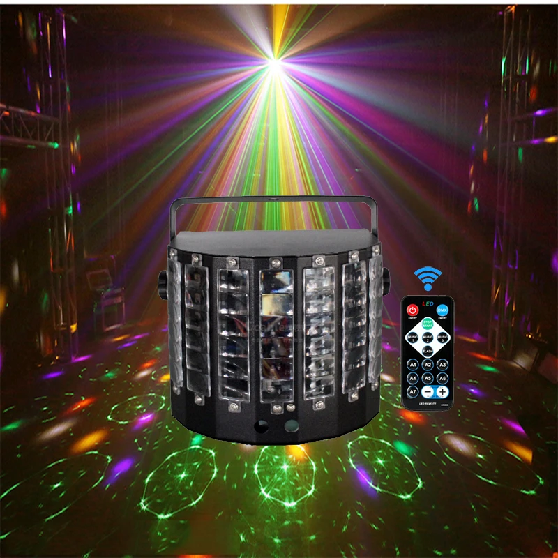 Dj Led RGB Disco Laser Mini Butterfly Light Remote Controller DMX512 Lazer Fog Machine Stage Lighting Wedding Night KTV Club
