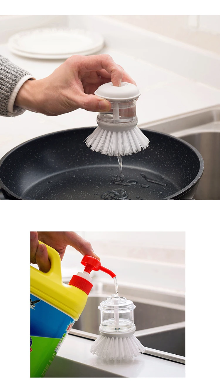 Кухонный инструмент щетка для очистки с бутылкой пресс тип Стиральной щетки для посуды кухонный очиститель моющий инструмент
