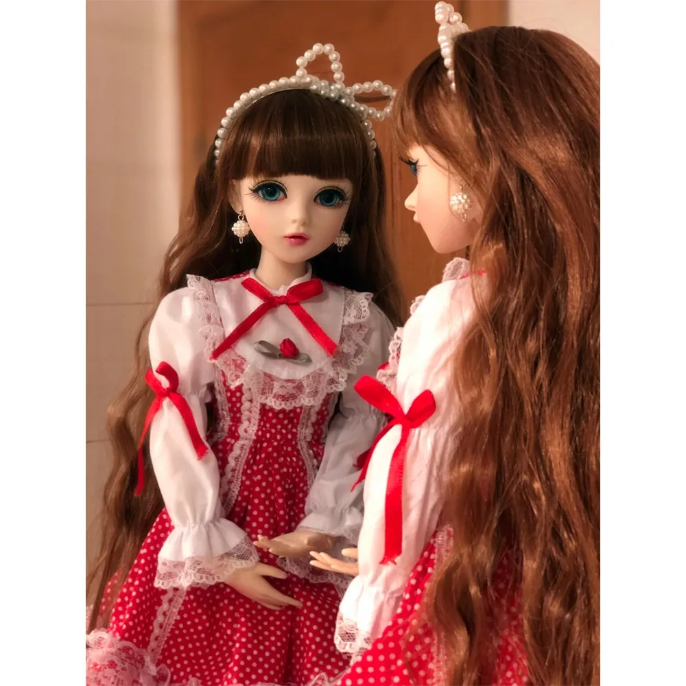 BJD 1/3 куклы для девочек с одеждой парики обувь, шарнирное подвижное тело, сменные коричневые глаза, силиконовые куклы ручной работы