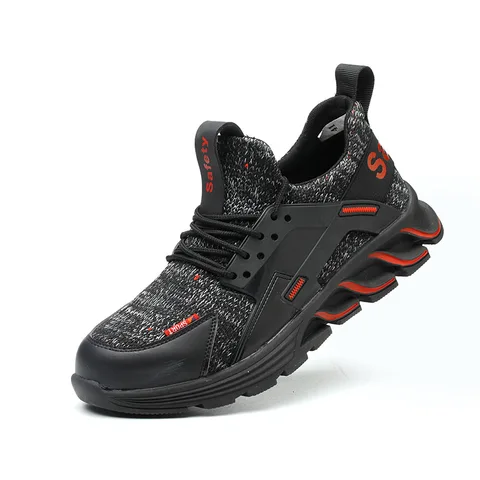 Shoes Men Safety Work Shoes with Steel Toe Breathable Puncture-Proof Construction Boots Men Safety Shoes Size 46