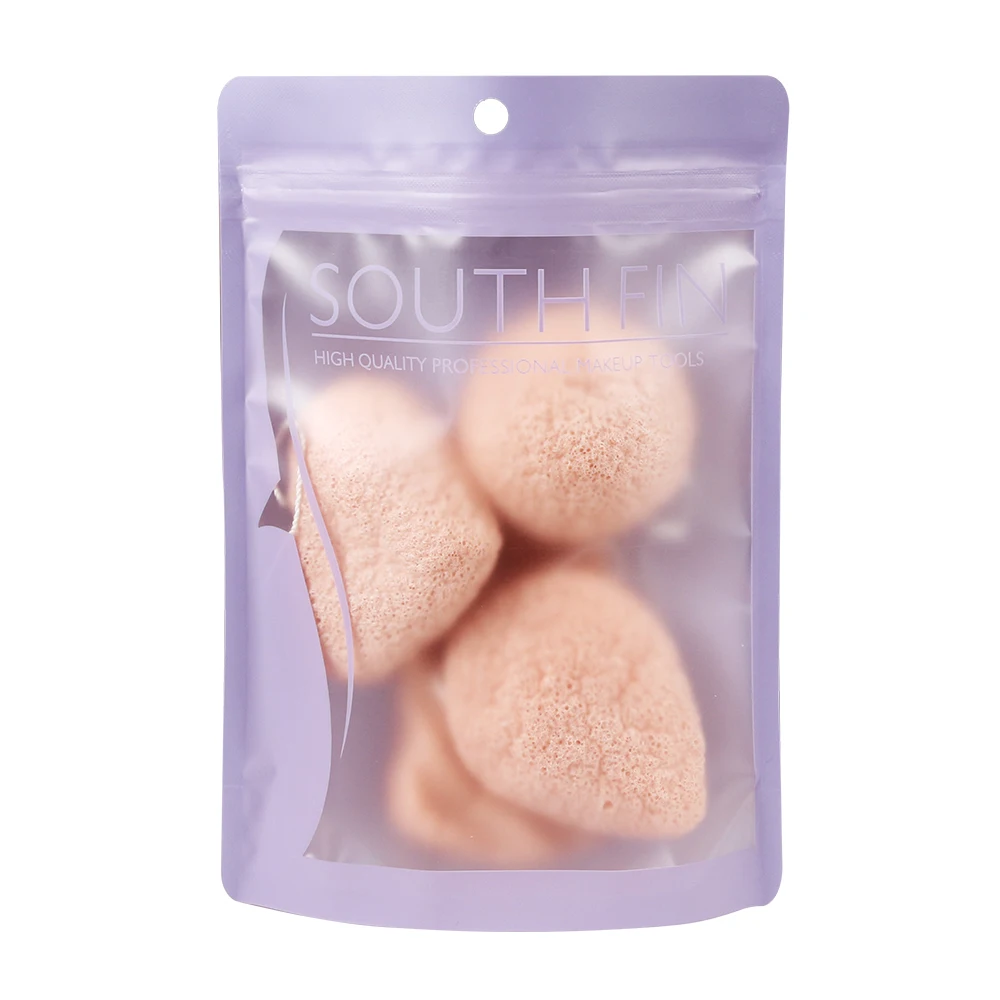 4 Pcs Summer essential Natural Soft Konjac Facial Puff Face Body Cleanse Washing Sponge Exfoliator Cleansing Sponge Puff natural