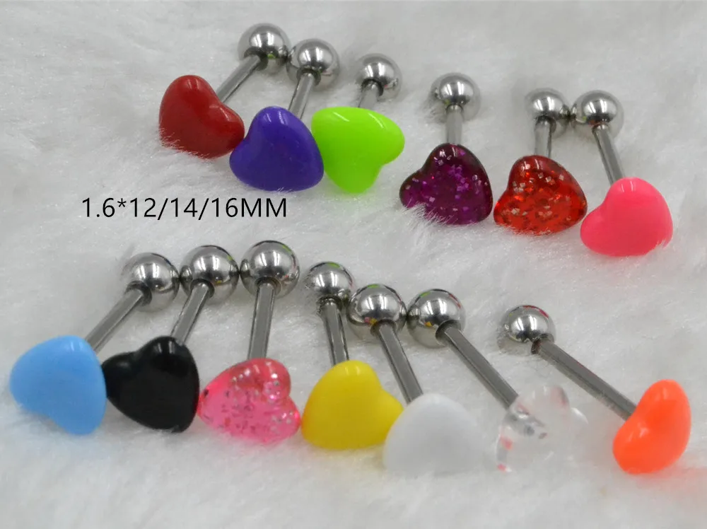 100pcs Body Jewelry Tongue/ Nipple Shield Ring Barbells Straight Bar