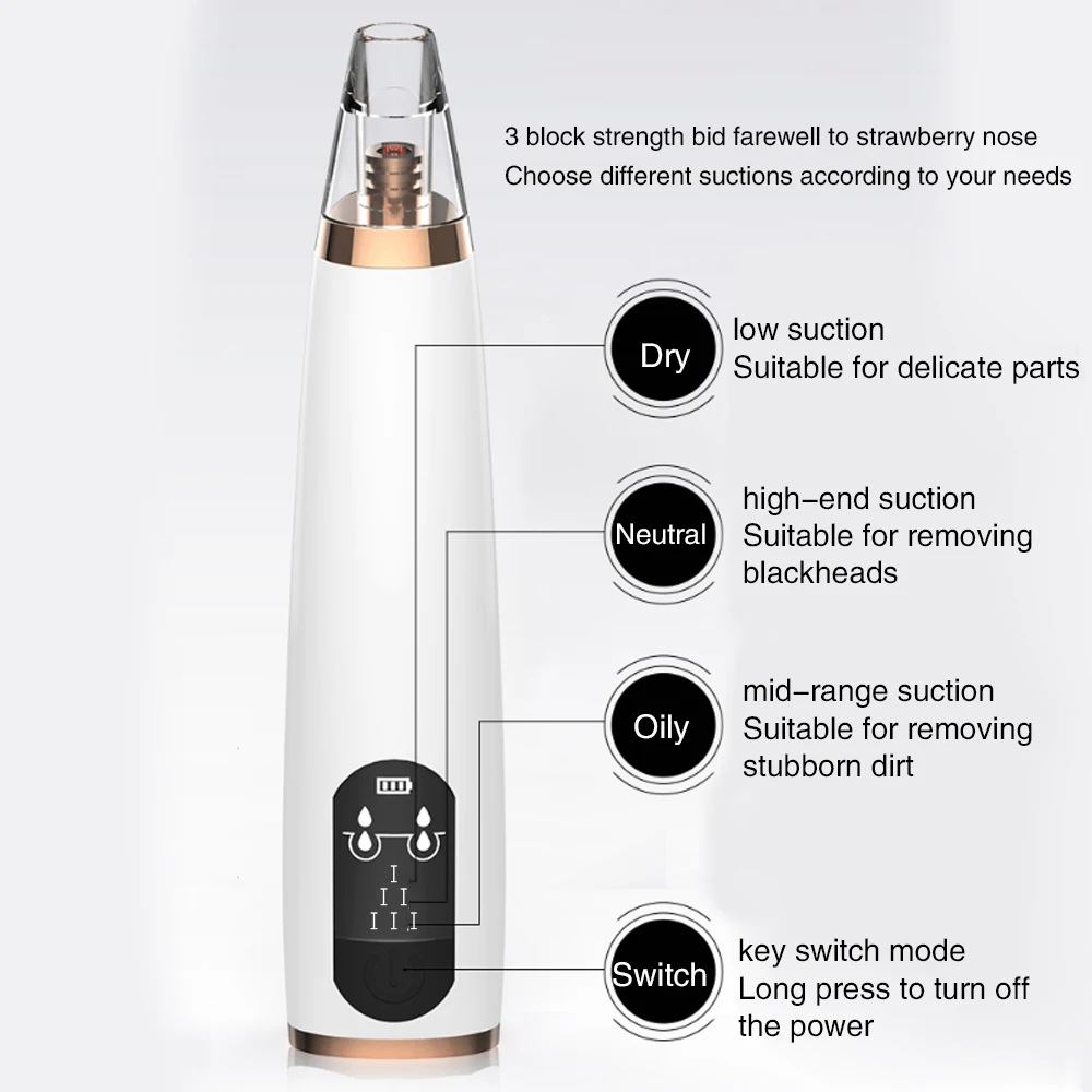 Электрический вакуумный очиститель пор для удаления черных точек с зарядкой от usb с ЖК-экраном инструменты для удаления черных точек для ухода за кожей