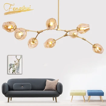 

Nordic Glass LED Chandelier Lighting Modern Chandelier LOFT for Living Room Bedroom Hanging Lamp Ball Kitchen Chandelier Fixture