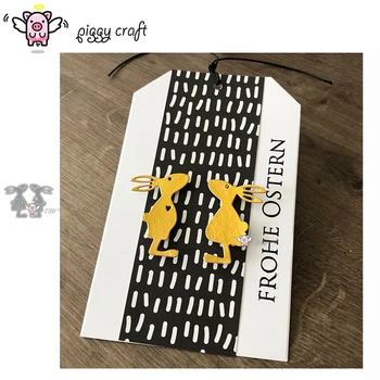 

Piggy Craft metal cutting dies cut die mold 2Pcs Rabbit decoration Scrapbook paper craft knife mould blade punch stencils dies