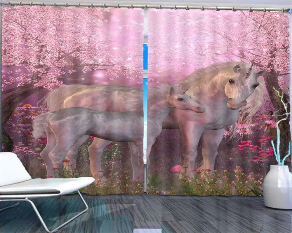 Современные занавески для гостиной с 3d изображением животных Детские