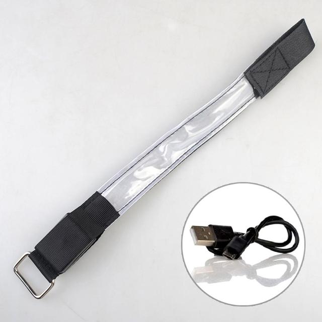 Luminous Armband USB Rechargeable Running Refective Bands Cycling Gear Night Safety Band for Joggers Bikers Walkers Concerts