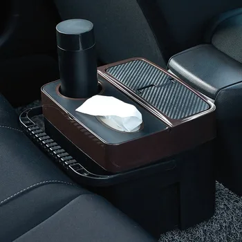 

AMulti-functional Car Interior Trash Can Passenger Trash Can Storage Box Beverage Cup Holder Storage Box Car Paper Napkin Holder