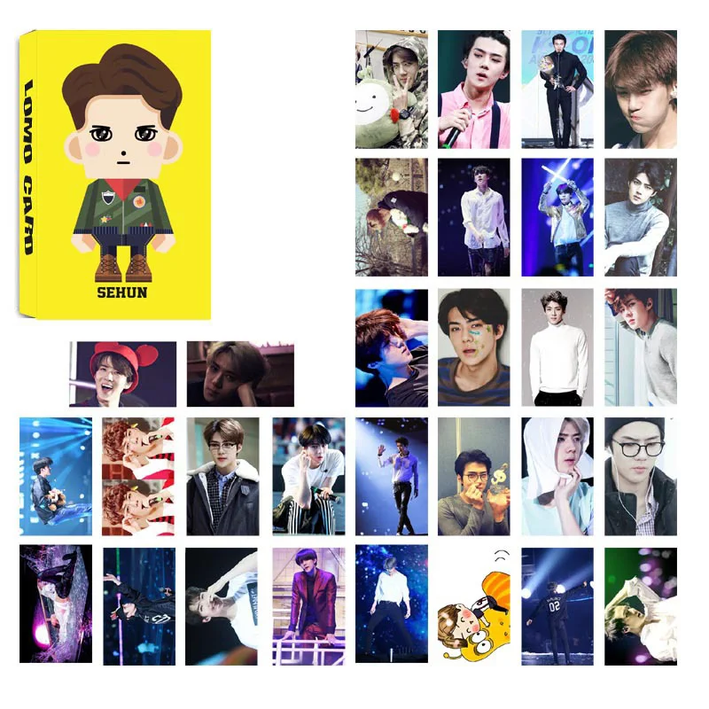 30 шт./компл. EXO Planet 5 альбом разведка фото LOMO плата, вентиляторы коллекция XIUMIN SUHO LAY BAEKHYUN LJJ136