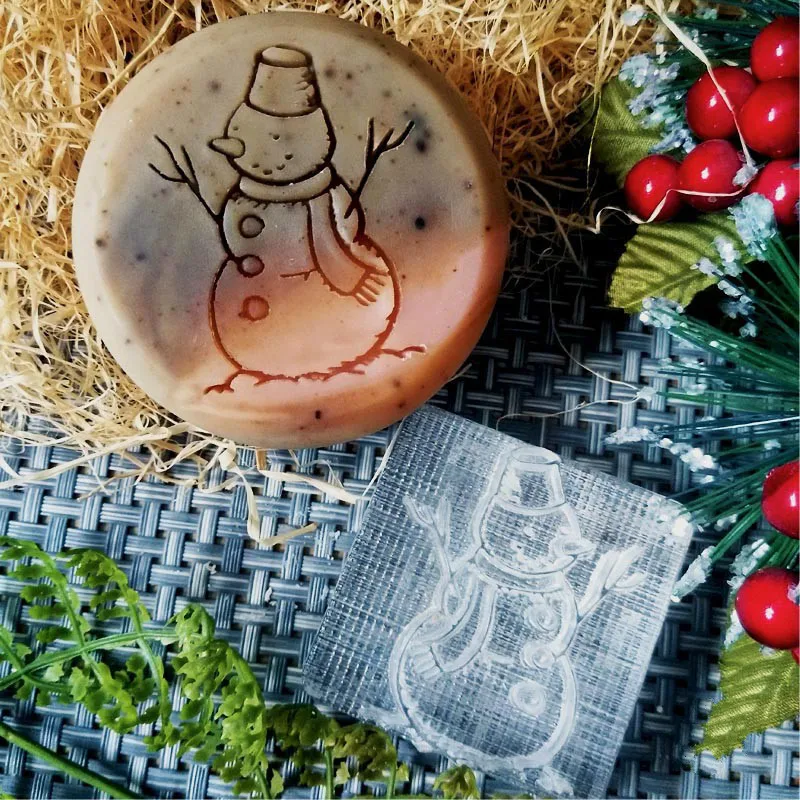 Diy глина для поделок печать Рождественская серия штамп для мыла прессформа Снеговик заказной торт штамп 50x50 мм