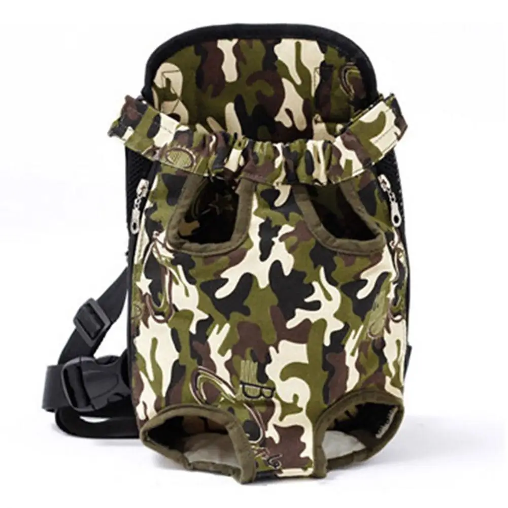 None Pet Dog Mesh Pouch Bag Puppy Sling Out Backpack Shoulder Front/Back Net Carrier - Цвет: Camouflage