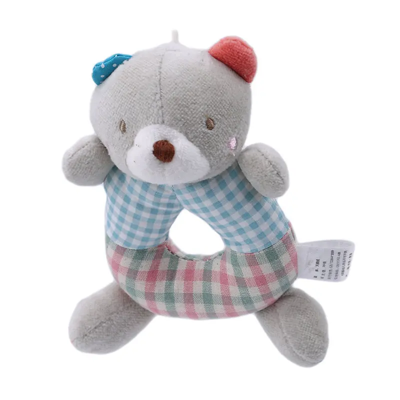 Newborn Baby Bed Rattles Toy 0-12 Cartoon Educational Children Rattles Toys Soft Baby Infant Toys Baby Plush Animal Dolls - Цвет: Bear