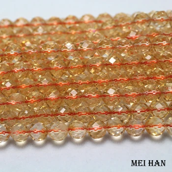

Meihan Natural Citrinee faceted 6.5mm (60beads/set) Yellow quartz round loose beads for jewelry DIY bracelet & necklace