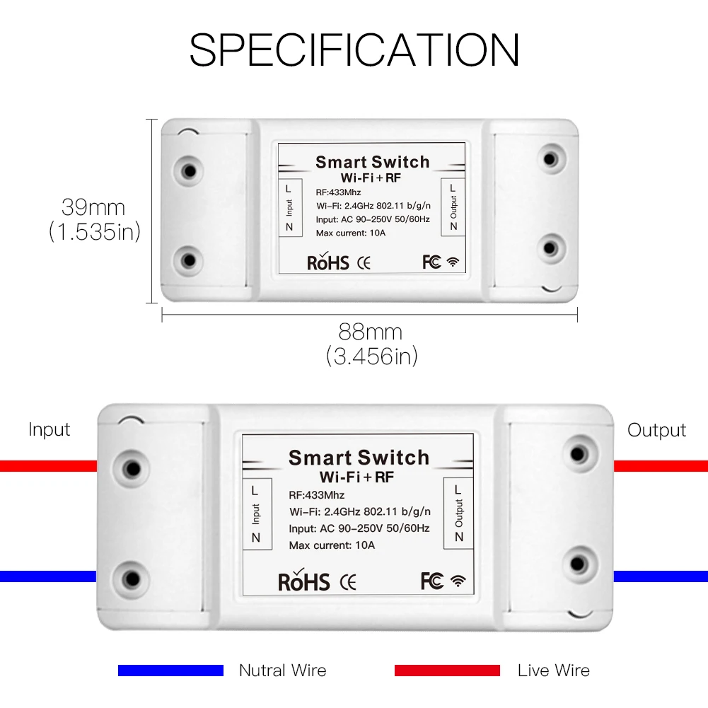 RF433 Wi Fi DIY модуль Смарт переключателя с дистанционным управлением для умной
