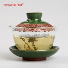 Китайский чайный сервиз kungfu gai wan, стеклянные чайные сервизы Dehua gaiwan, фарфоровый чайный горшок, чайный сервиз для путешествий, красивый легкий чайник