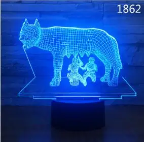 Собака Щенок 3D лампа с 7 цветов сенсорный эффект дистанционного изменения настольная Светодиодная лампа домашний Декор подарок на день рождения быстрая Прямая - Испускаемый цвет: Dog Model 7