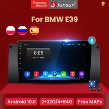 Junsun V1 Android 10.0 Ai Voice Radio Coche con Pantalla para BMW E39 con funciones GPS de Navegación, Mandos de Volante No es Autoradio de 2 DIN