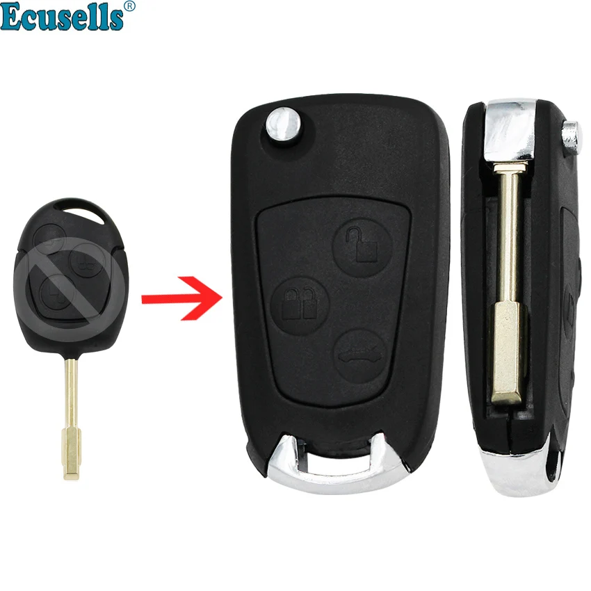 

2 Button flip Remote Key Shell case cover For Ford Focus Fiesta Mondeo Transit Fusion Connect KA C-MAX S-MAX uncut FO21 blade