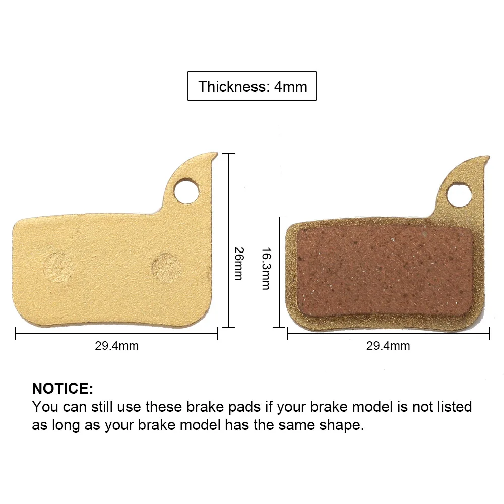 BIKEIN - 4 Pairs Cycling Hydraulic Brake Pad For SRAM HRD Red 22 B1 HRD Force 22 Bicycle Metallic Disc Brake Pads MTB Bike Parts