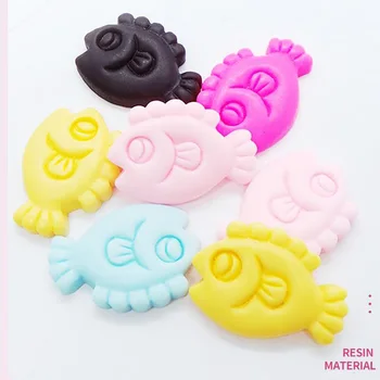 

100Pcs/Lot Simulation Fish Biscuits Flatback Resin Cabochon Mini Food Play Miniature Dollhouse Accessories DIY Phone Decor