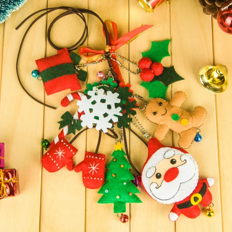 

DIY Cloth Craft Material Kit Felt Christmas Tree Non-Woven Christmas Decoration Hanging Ornament Handicraft Material Bag dd