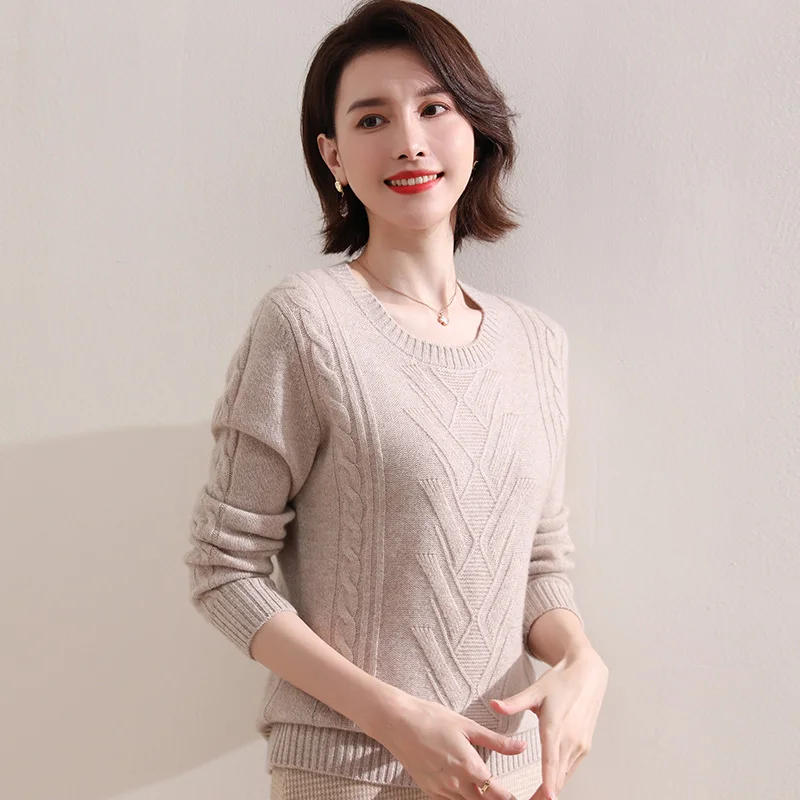 Winter/Autumn 100% Pashmina Knitted Sweater and