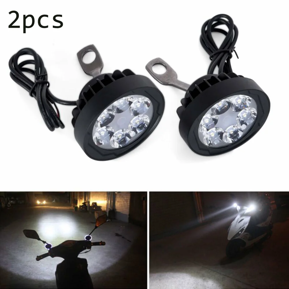 2 шт./компл. мотоцикл автомобильный фонарь с креплением для головы Противотуманные фары передняя фара 6LED DC 12-85 В постоянного тока