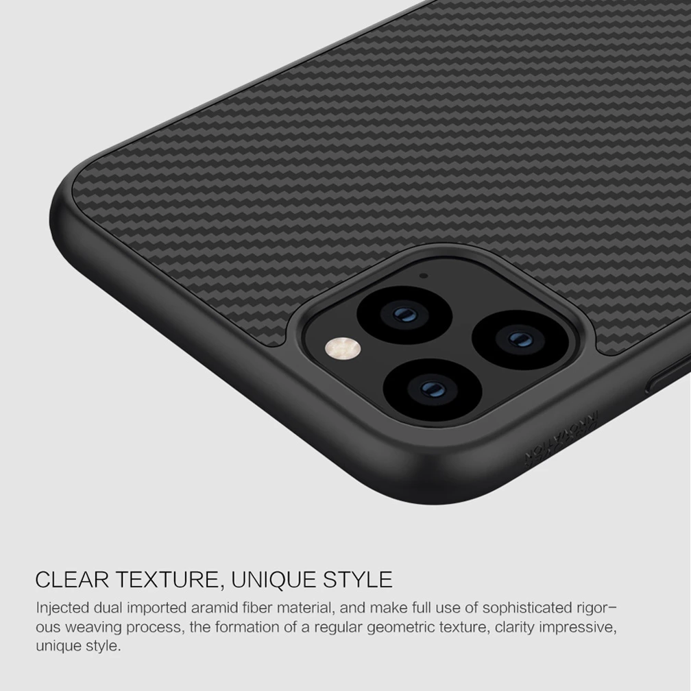 Чехол для iPhone 11 Pro Nillkin из синтетического углеродного волокна, задняя крышка из поликарбоната, Ультратонкий Тонкий чехол для телефона для iPhone 11 Pro Max 6,1/6,5 дюйма