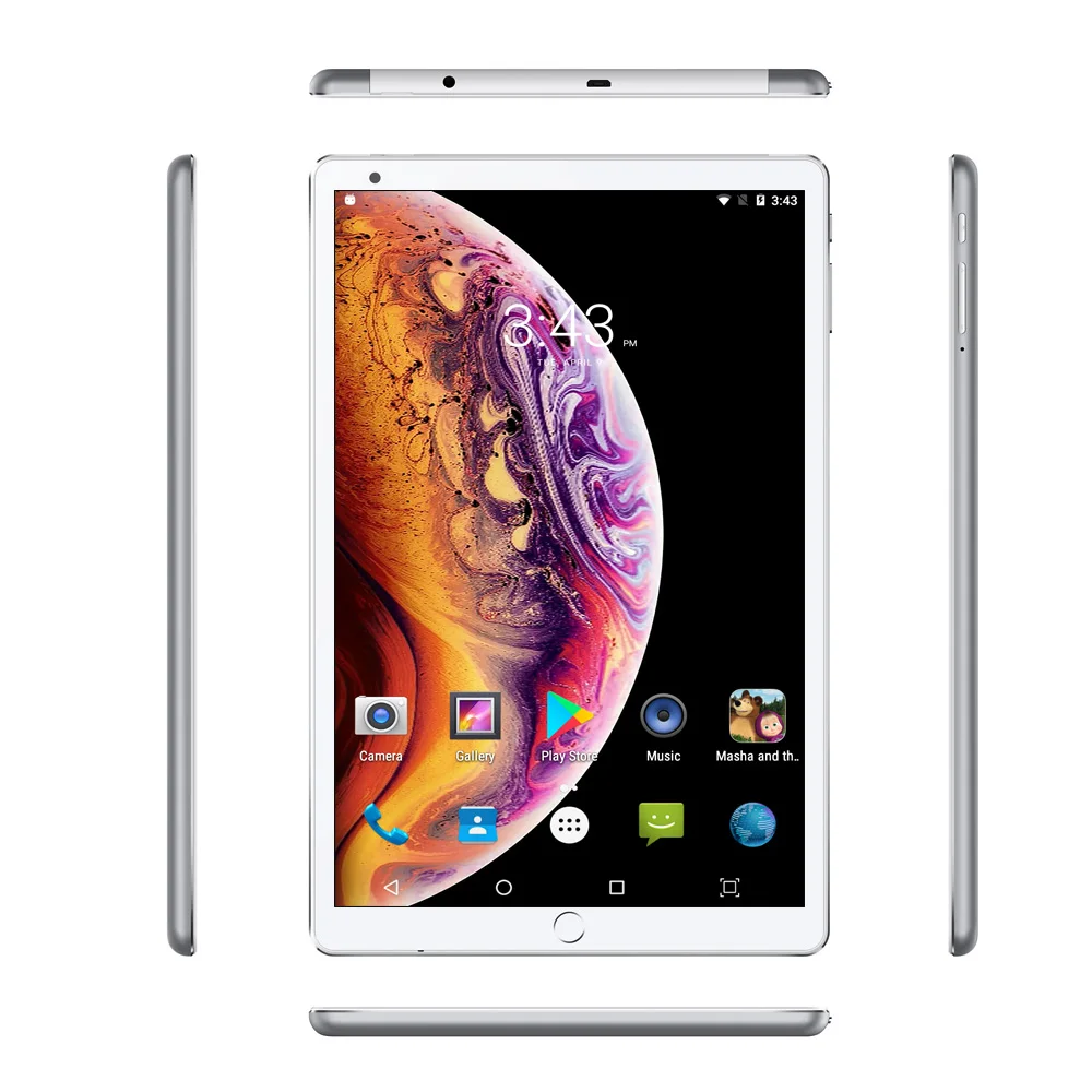 3G Телефонный звонок планшеты PC 10,1 дюймов 4 Гб + 64 Android 8,0 Octa Core 1,5 ГГц две sim-карты поддержка gps OTG Wi Fi Bluetooth (серебро)