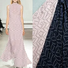 Полметра высокого качества круглый горошек геометрический принт шифоновый ткань для летнего платья юбка женская одежда T881