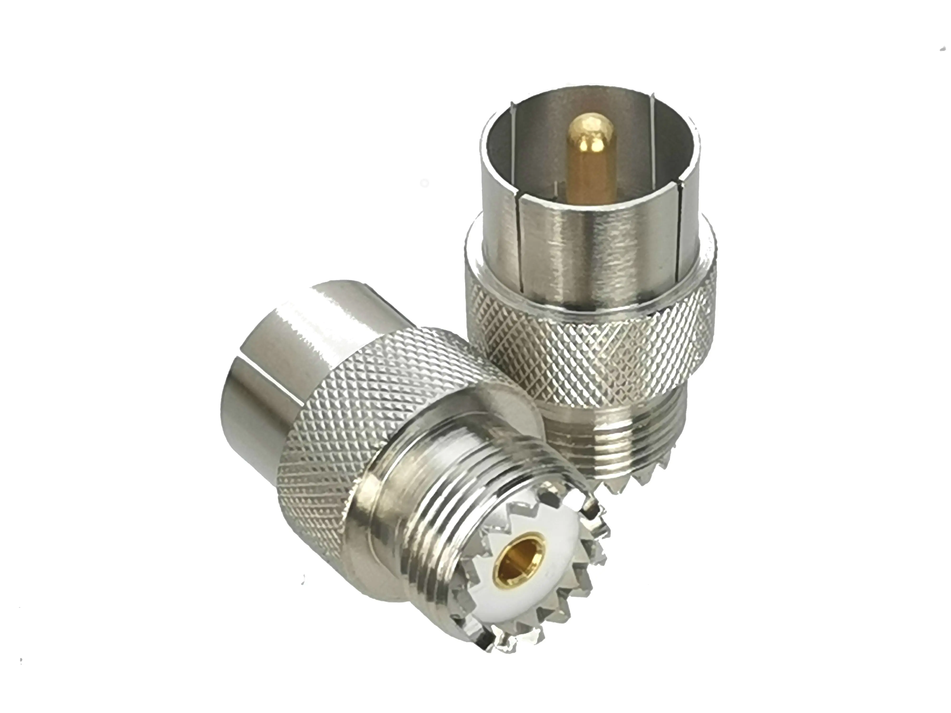 

1Pcs Slide-on UHF PL259 Male plug to UHF SO239 Female Jack RF Adapter Connector Coaxial Straight High Quanlity
