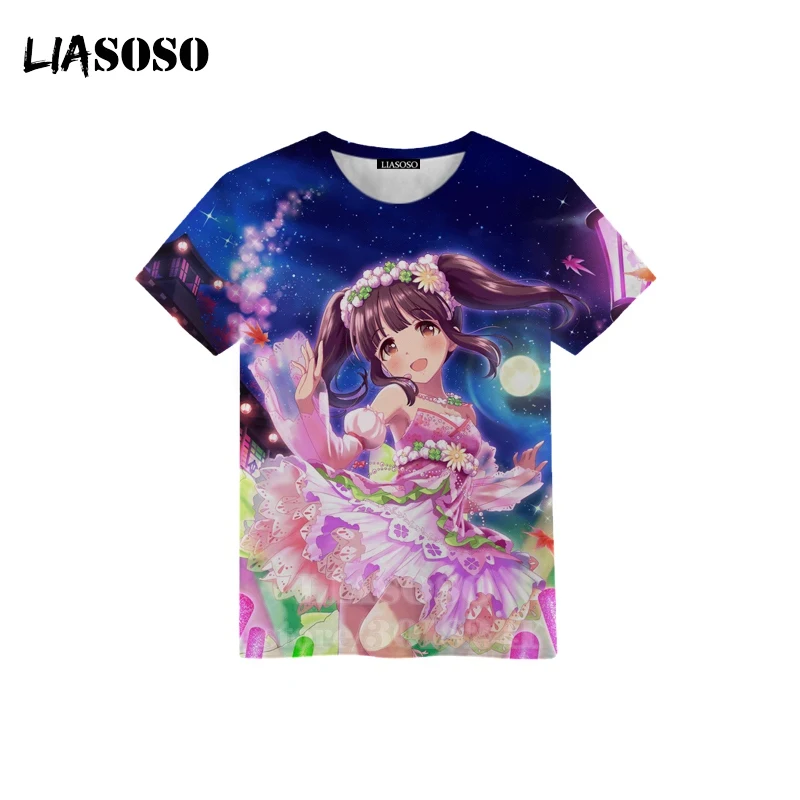 LIASOSO/детская футболка для девочек с 3D принтом «Ogata Zhihuli», «Idol Master», «Золушка», детский топ для мальчиков и девочек, свитер для подростков, B173-10