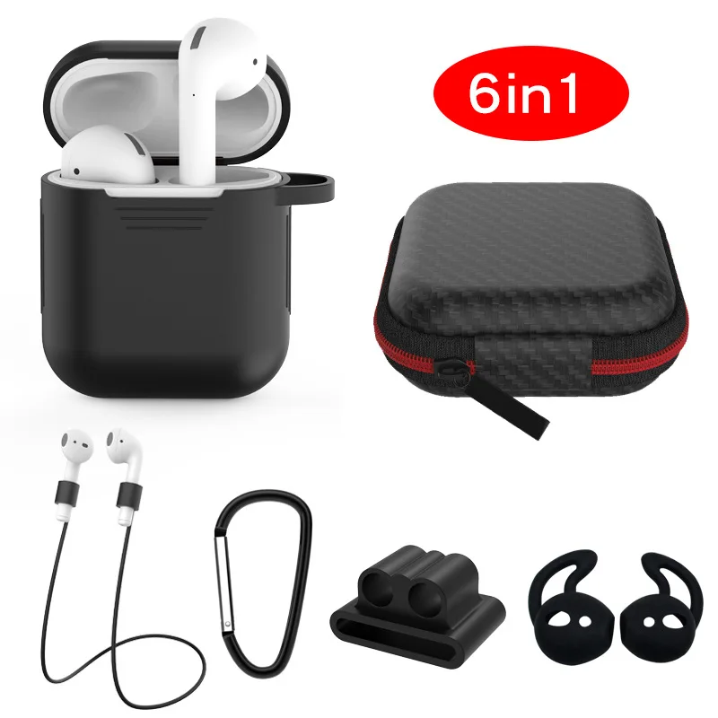 

Soft Silicone airpod case cover AirPods Case airpods Accessories i200 Earpod Bluetooth Earphone Wireless Headset Anti-lost rope