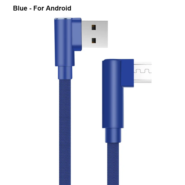 Плетеный l-образный USB 90 градусов угловой быстрой зарядки USB кабель для iPhone Andorid type-C PUO88