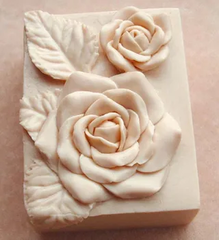 

1pcs Two Roses（S442）Silicone Handmade Soap Mold Crafts DIY Mould