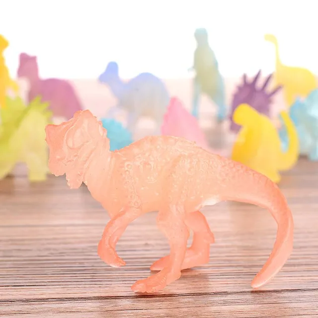 16pcs/set Mini Luminous Jurassic Noctilucent Dinosaur Toys Glow In The Dark Dinosaurs Baby Boys Gift for Children Novelty Model 3