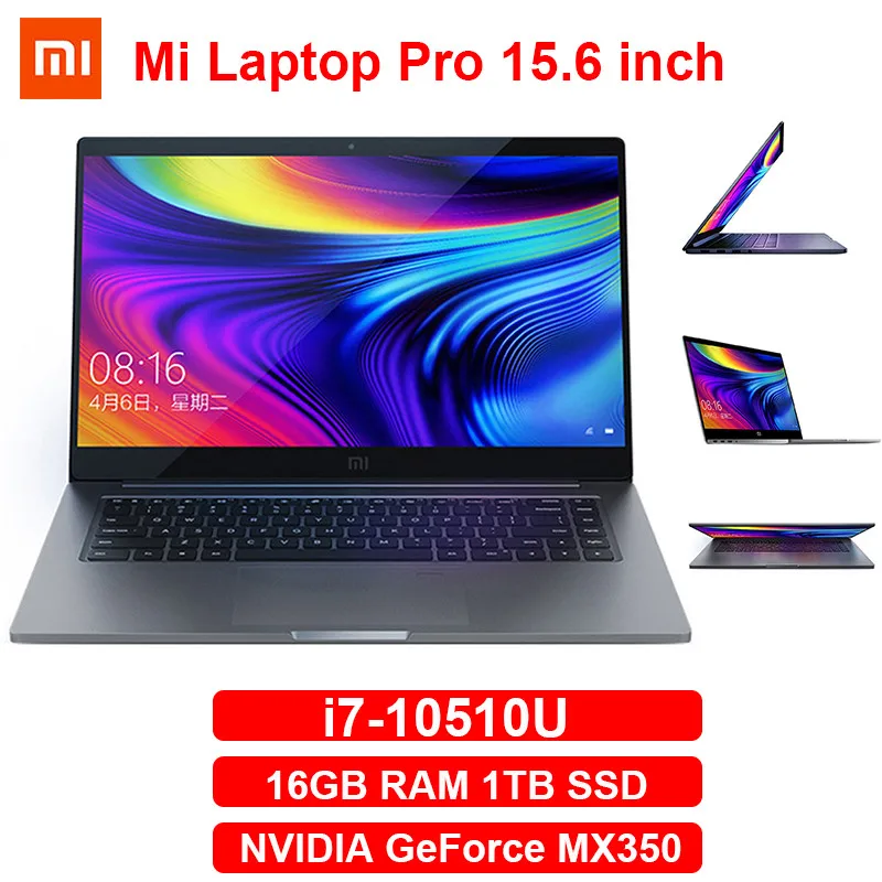 La nueva Xiaomi Mi portátil de 15,6 portátil Pro MX350 Intel Core I7-10510U Windows 10 16GB DDR4 RAM 1TB SSD portátiles de Juegos de ordenador