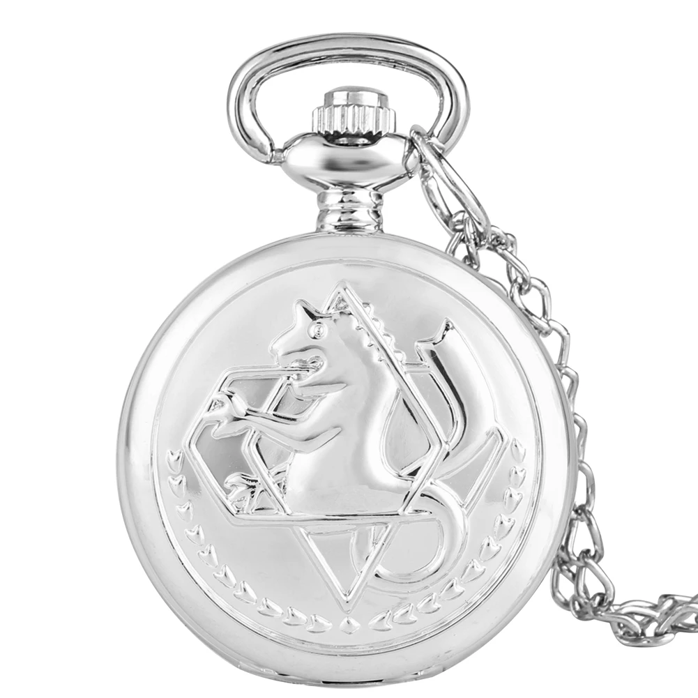 Элегантный серебряный корпус кварцовые часы-кулон изысканный маленький размер алхимик карманные часы для женщин прочные карманные часы