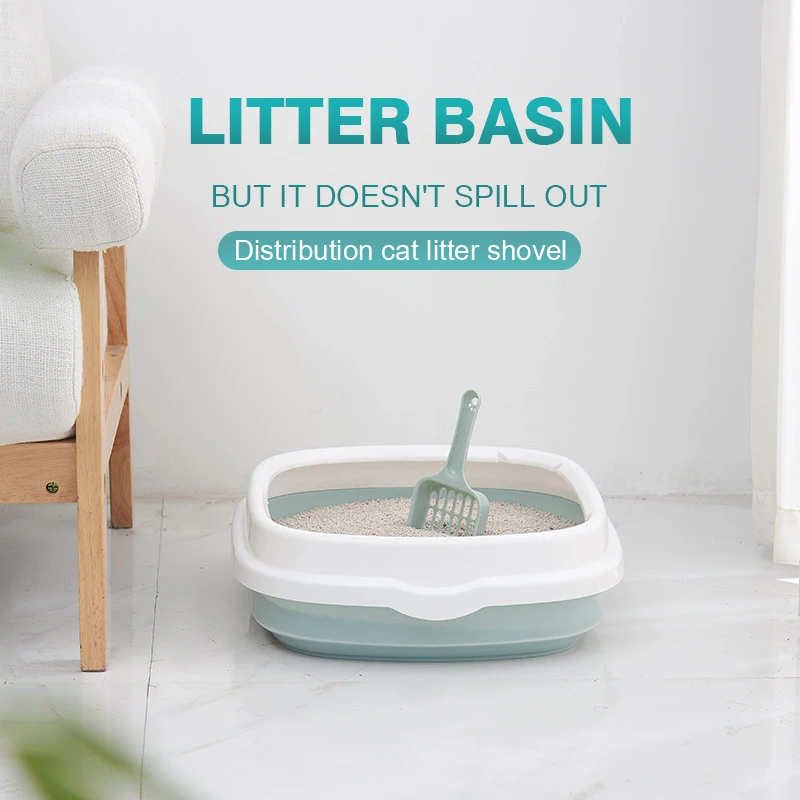 Cat Litter Tray Detachable Box Semienclosed Cat Toilet Basin Large