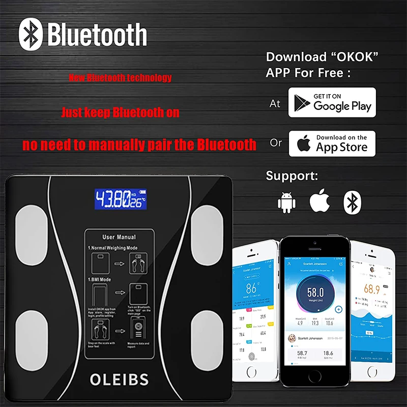 Generic Body Scale Smart Wireless Scale Digital Floor Weight Scale