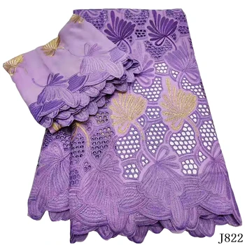 

2020 High Quality African Lace Cotton Swiss Voile French Lace Fabric Nigerian Lace Fabric 5+2 yards For Woman Wedding Dress