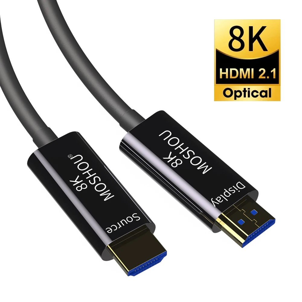 8K HDMI 2.1 Optical Fiber Cable eARC HDR 8K@60Hz 4K@120Hz Soft TPU Cover  Cable