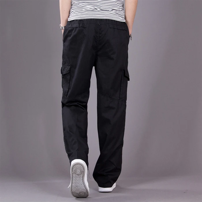 8XL 130KG Men Cargo Pants Stretch Straight Trousers autumn Khaki Large Size Big Pocket Military Safari Casual Pants 4